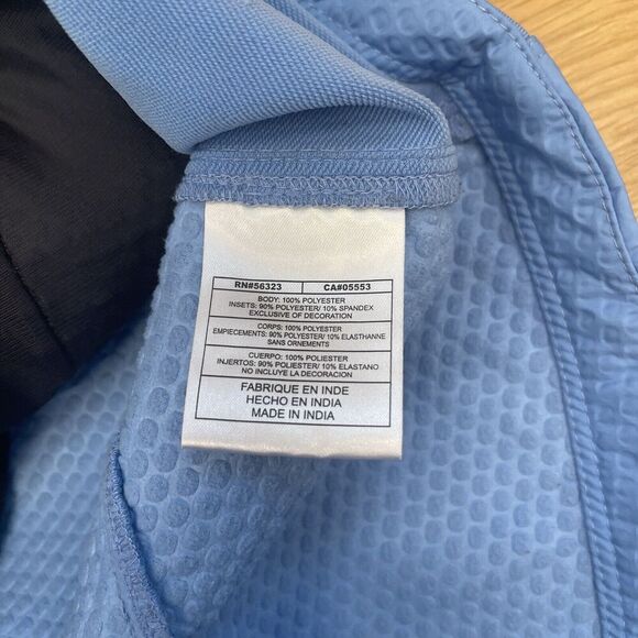 Nike Shere Pro Running Gilet Vest Womens Size L Blue Texture Full Zip Reflective - Picture 5 of 8